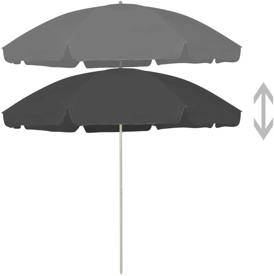 Paplūdimio skėtis nuo saulės, antracito spalvos, 300cm