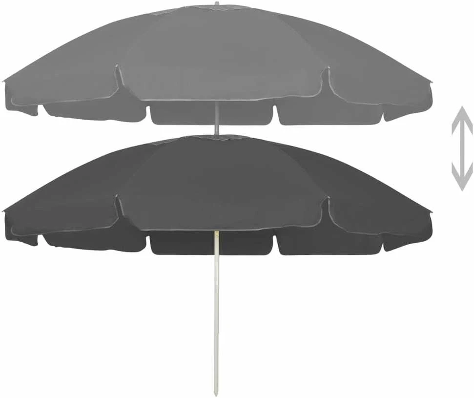 Paplūdimio skėtis nuo saulės, antracito spalvos, 240cm