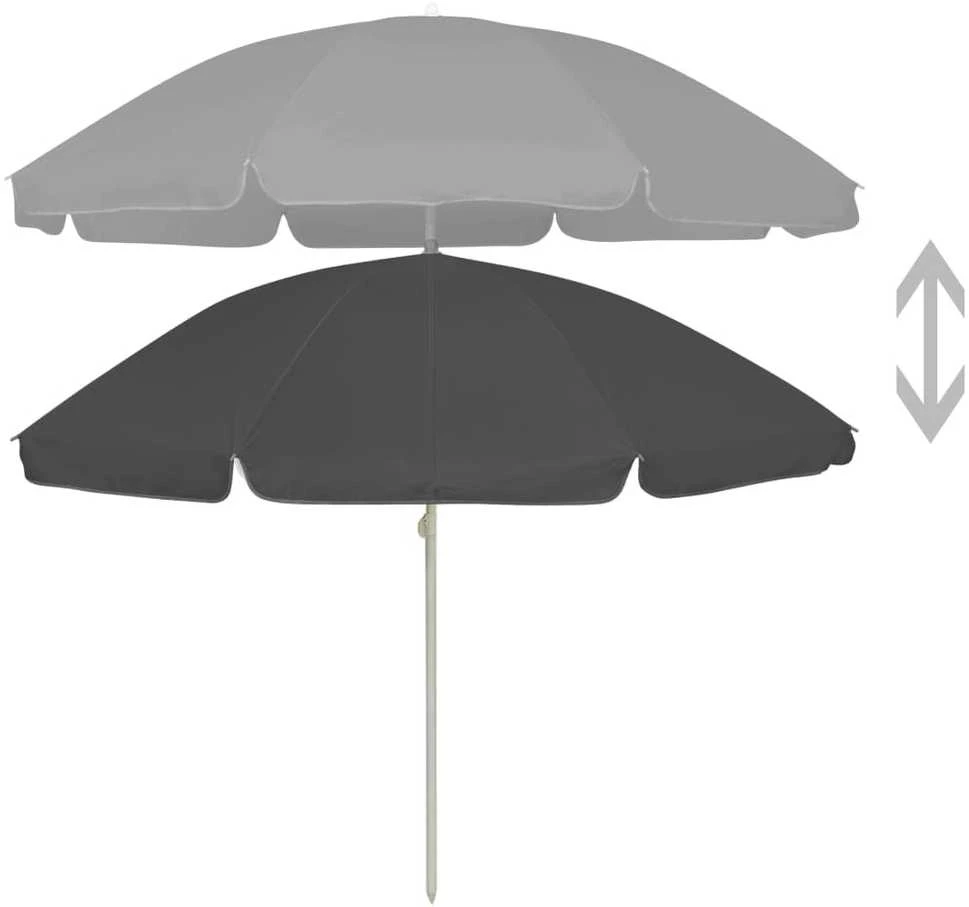 Paplūdimio skėtis nuo saulės, antracito spalvos, 240cm