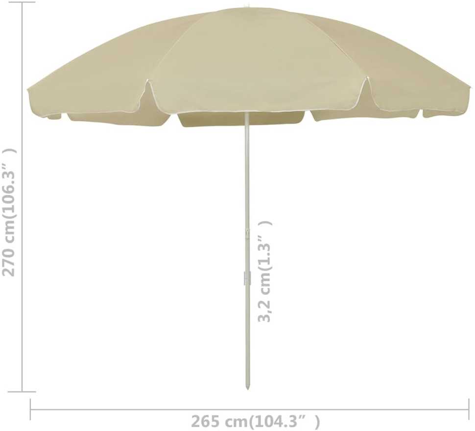 Paplūdimio skėtis nuo saulės, smėlio geltonos spalvos, 300cm