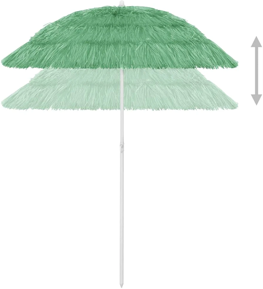 Paplūdimio skėtis, žalios spalvos, 180cm, havajietiško dizaino