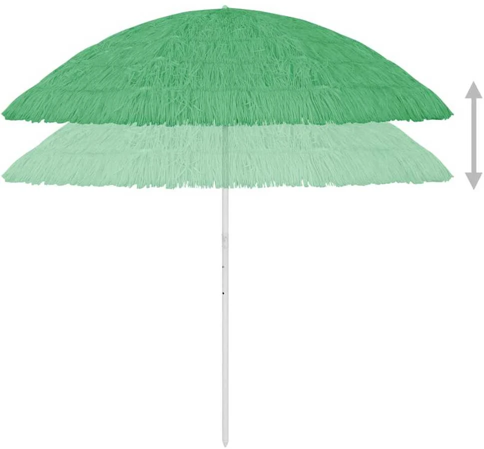 Paplūdimio skėtis, žalios spalvos, 300cm, havajietiško dizaino