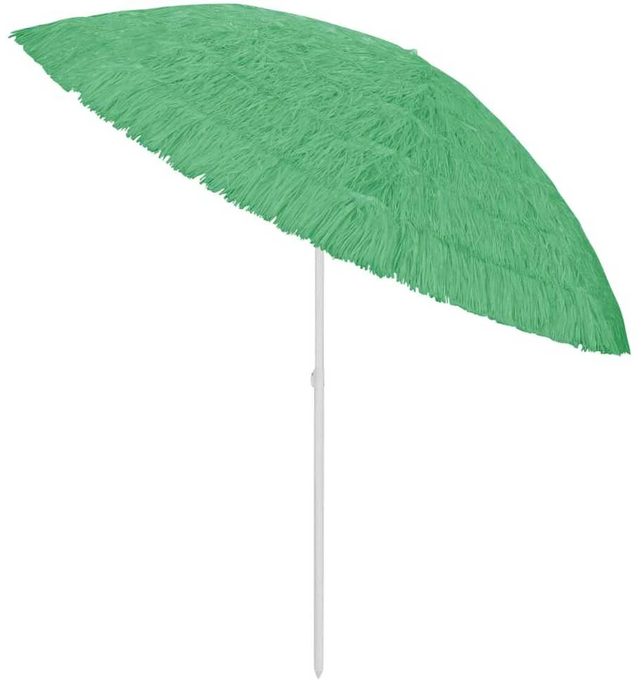 Paplūdimio skėtis, žalios spalvos, 300cm, havajietiško dizaino