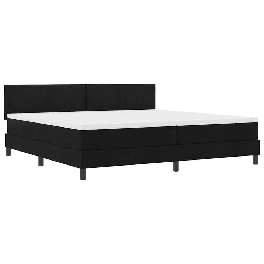 Kiemas lova su LED juostelėmis Juoda 200 x 200 cm audinys