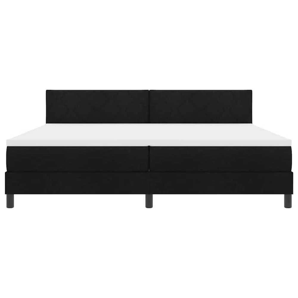 Kiemas lova su LED juostelėmis Juoda 200 x 200 cm audinys