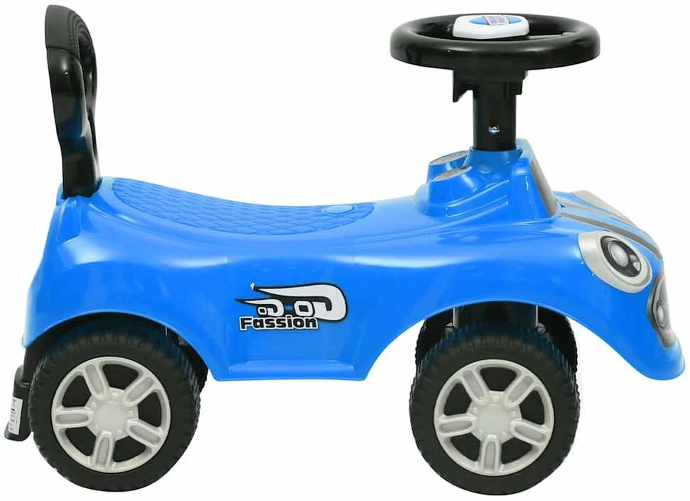 Paspiriamas vaikiškas automobilis, mėlynos spalvos
