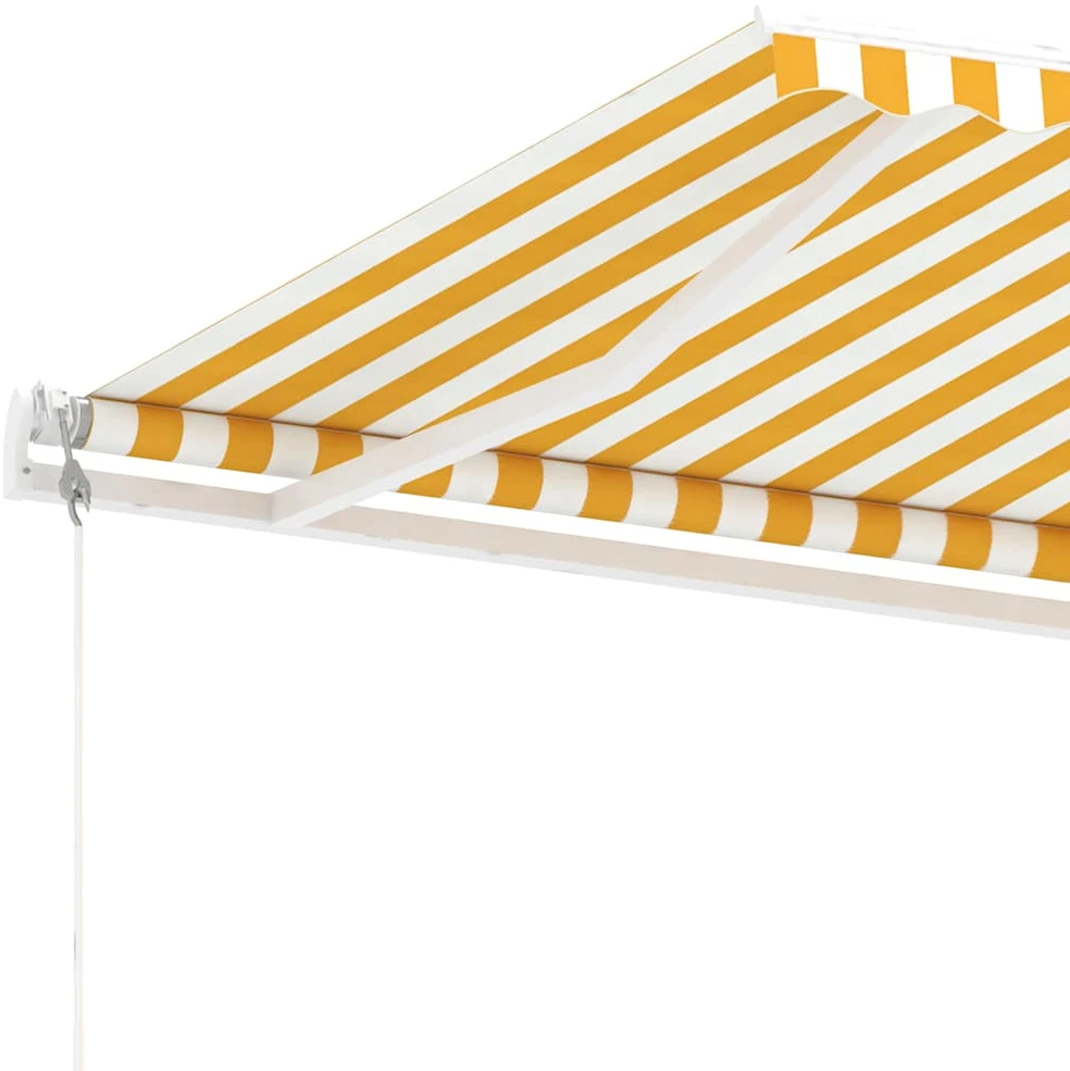 Pastatoma automatinė markizė, geltona/balta, 600x350cm