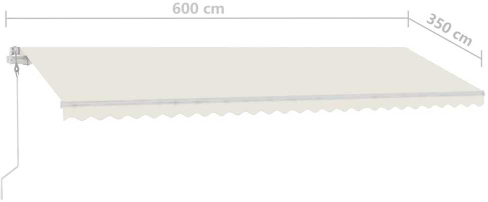 Pastatoma automatinė markizė, kreminės spalvos, 600x350cm