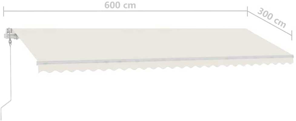 Pastatoma automatinė markizė, kreminės spalvos, 600x300cm
