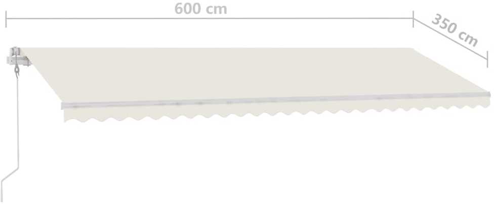 Pastatoma automatinė markizė, kreminės spalvos, 600x350cm