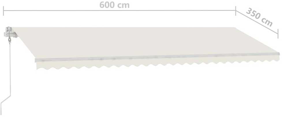 Pastatoma automatinė markizė, kreminės spalvos, 600x350cm
