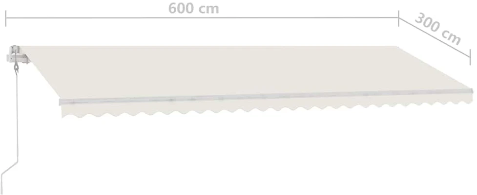 Pastatoma automatinė markizė, kreminės spalvos, 600x300cm