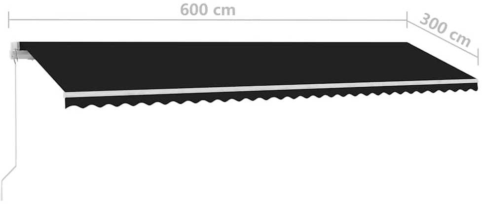 Pastatoma ištraukiama markizė, antracito, 600x300cm