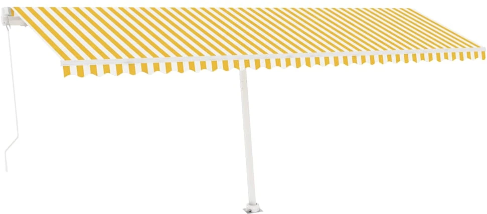 Pastatoma ištraukiama markizė, geltona/balta, 600x300cm