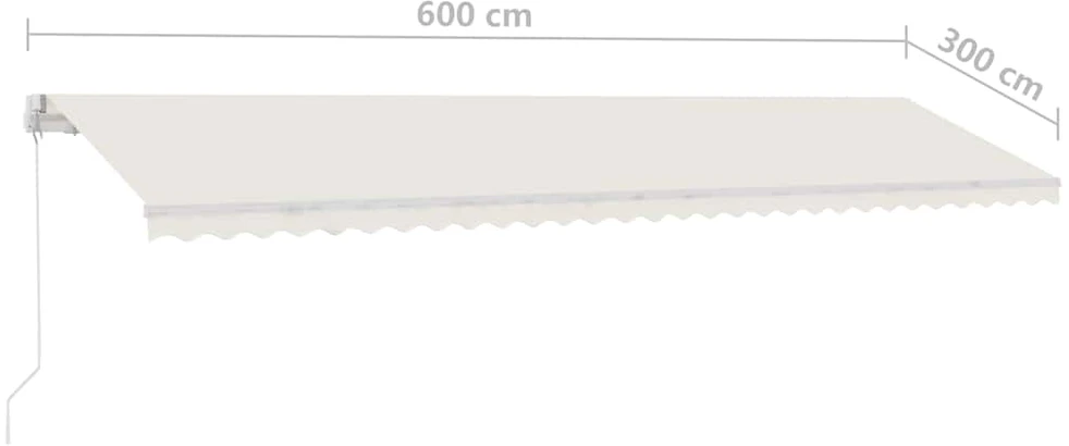 Pastatoma ištraukiama markizė, kreminė, 600x300cm