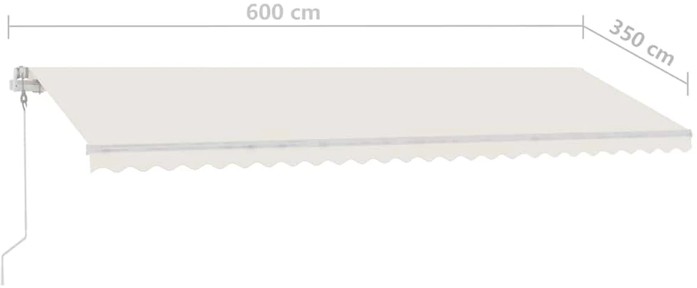 Pastatoma ištraukiama markizė, kreminė, 600x350cm
