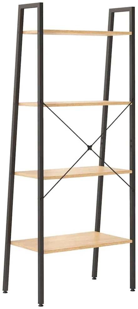 Pastatoma lentyna, 4 aukštų, šviesiai ruda/juoda, 56x35x140cm