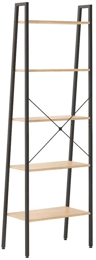 Pastatoma lentyna, 5 aukštų, šviesiai ruda/juoda, 56x35x174cm