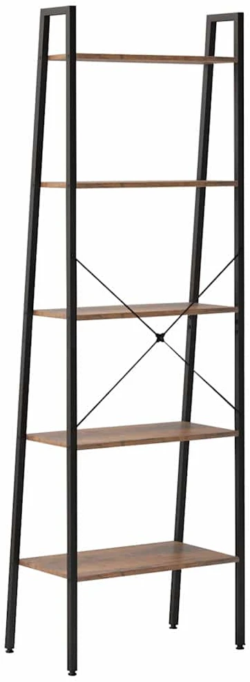 Pastatoma lentyna, 5 aukštų, tamsiai ruda/juoda, 56x35x174cm