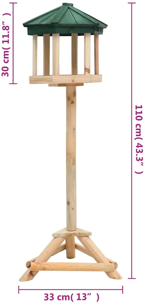 Pastatoma lesykla paukščiams, 33x110 cm, eglės medienos masyvas