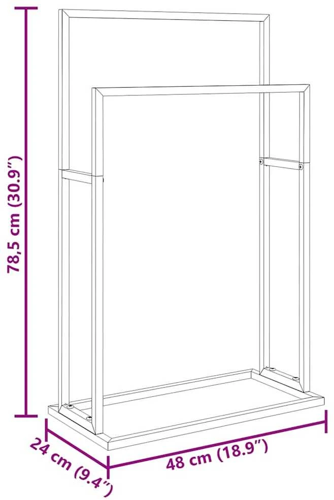Pastatoma rankšluosčių kabykla, auksinė, 48x24x78,5cm, geležis