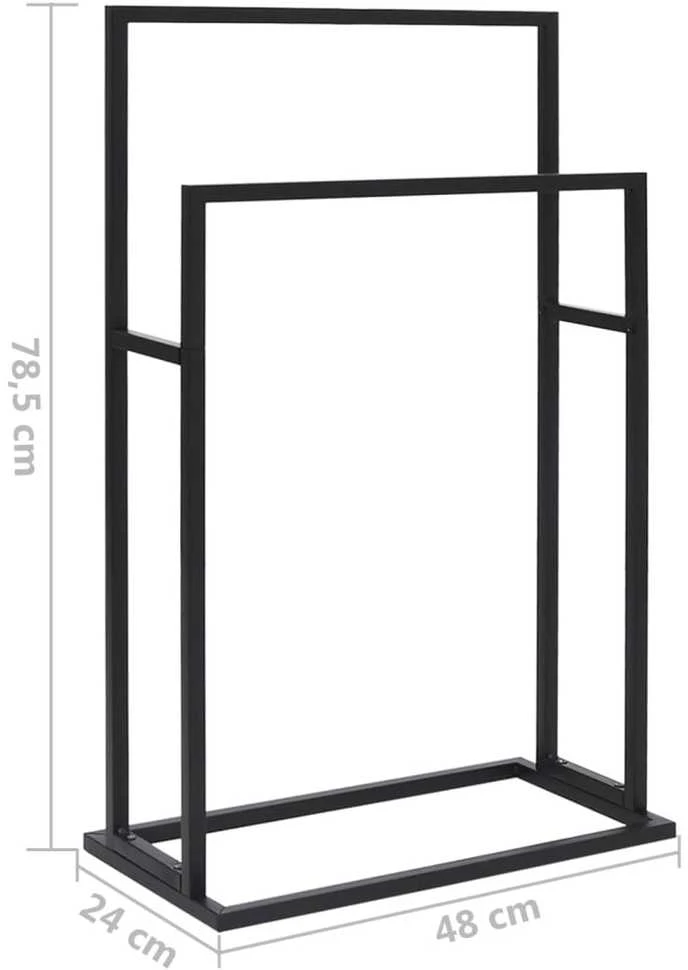 Pastatoma rankšluosčių kabykla, juoda, 48x24x78,5cm, geležis