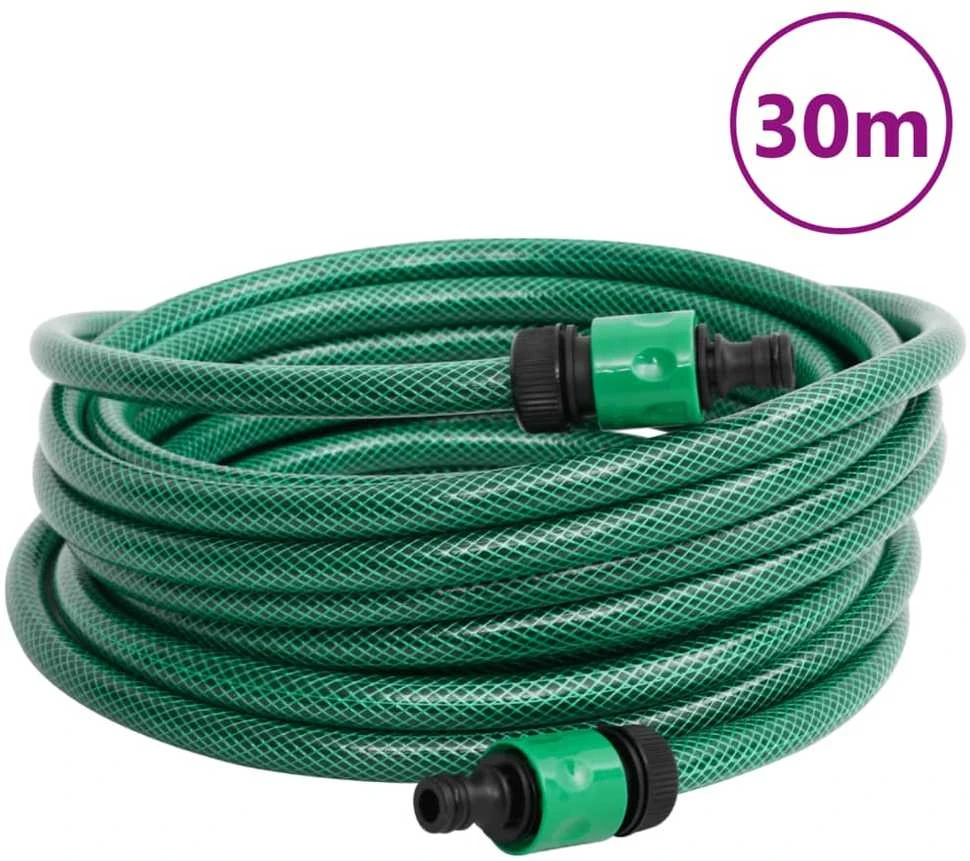 Pastatoma žarnos ritė-vežimėlis su 30m žarna, žalia, PVC