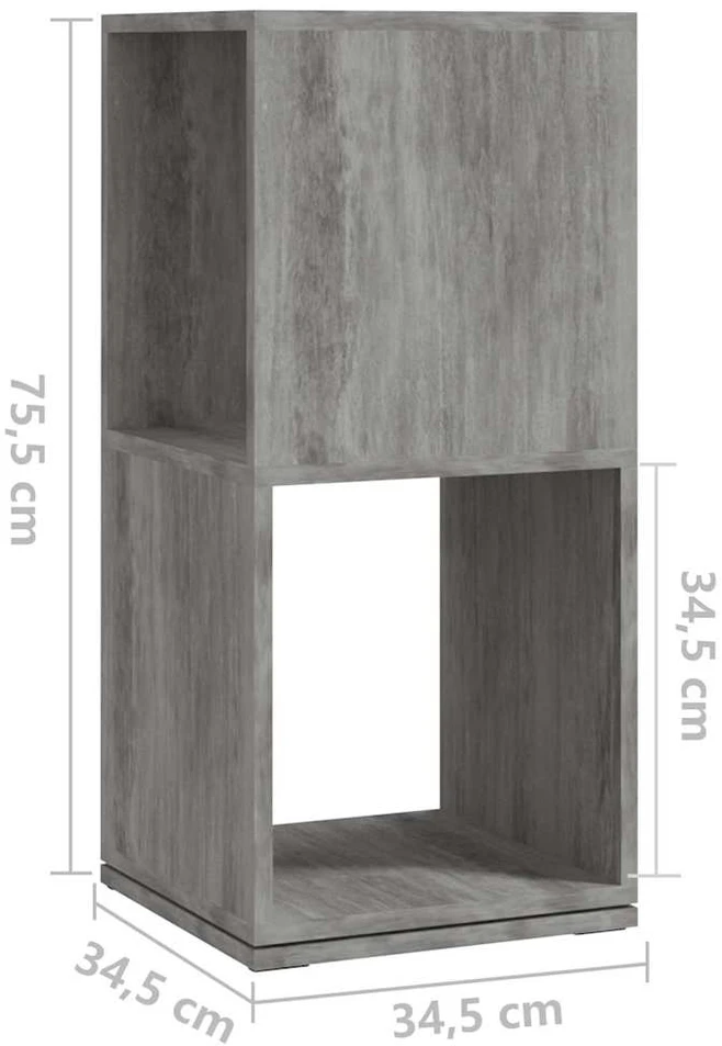 Pasukama spintelė, betono pilka, 34,5x34,5x75,5cm, MDP