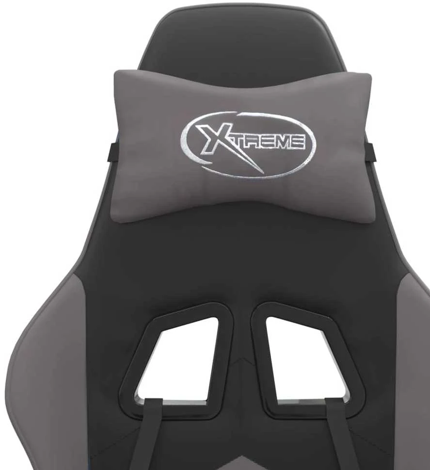 Pasukama žaidimų kėdė, juodos ir pilkos spalvos, dirbtinė oda