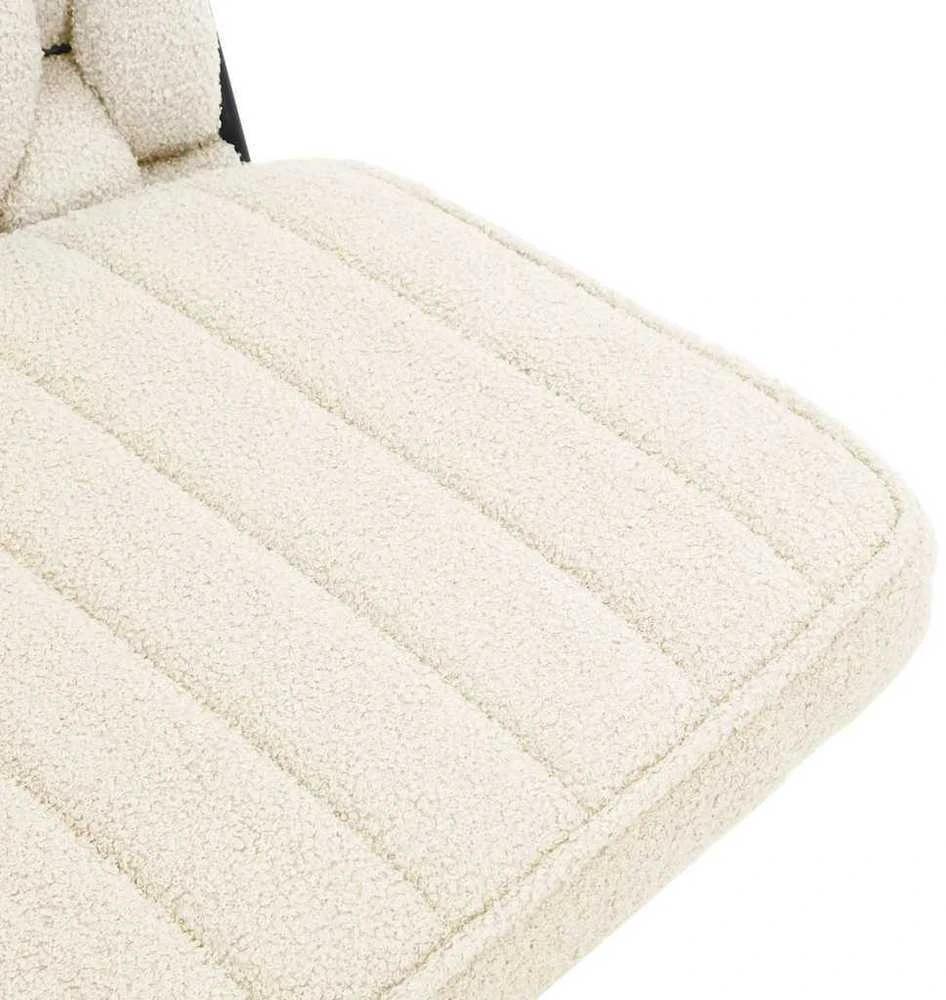 Pasukamas biuro kėdės kreminis garbanotas vilnos audinys
