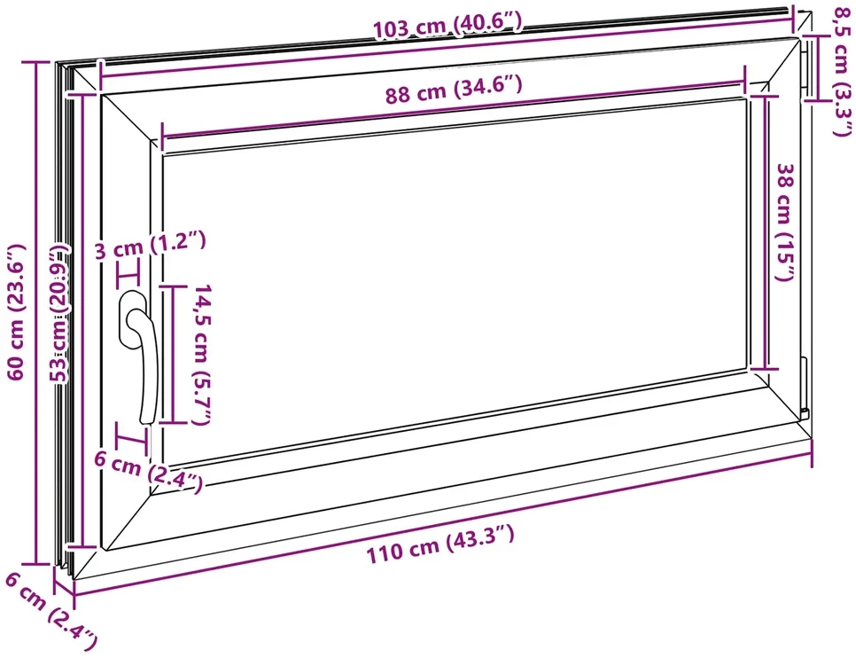 Bendras lango vidinis atspalvis baltas RISOR 110 x 60 cm