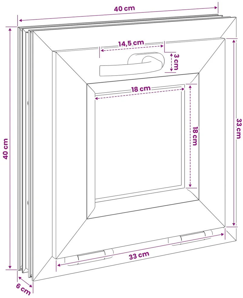 Bendras lango vidinis atspalvis baltas RISOR 40 x 40 cm