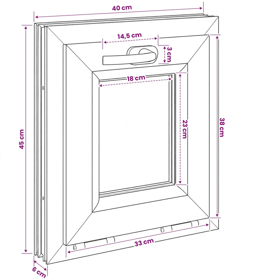 Bendras lango vidinis atspalvis baltas RISOR 40 x 45 cm