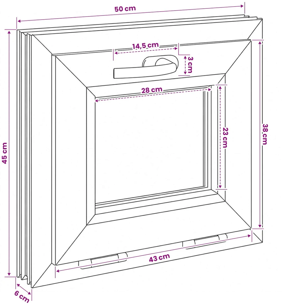 Bendras lango vidinis atspalvis baltas RISOR 50 x 45 cm