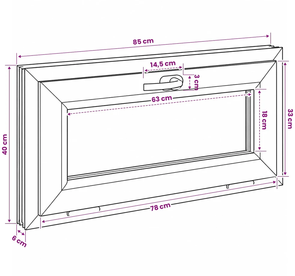 Bendras lango vidinis atspalvis baltas RISOR 85 x 40 cm