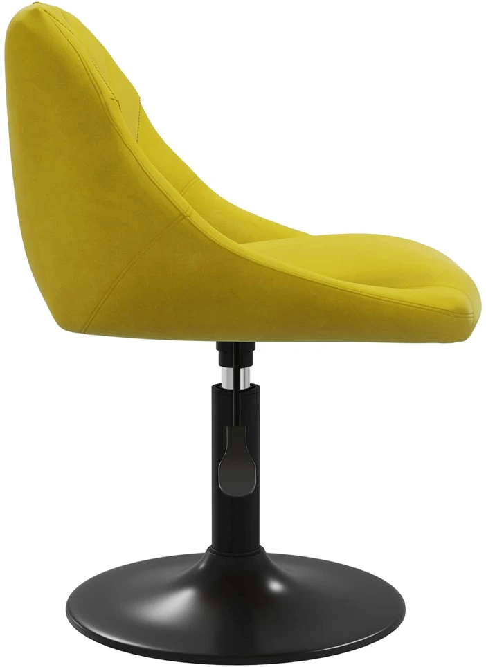 Pasukamos valgomojo kėdės, 6vnt., garstyčių geltonos, aksomas