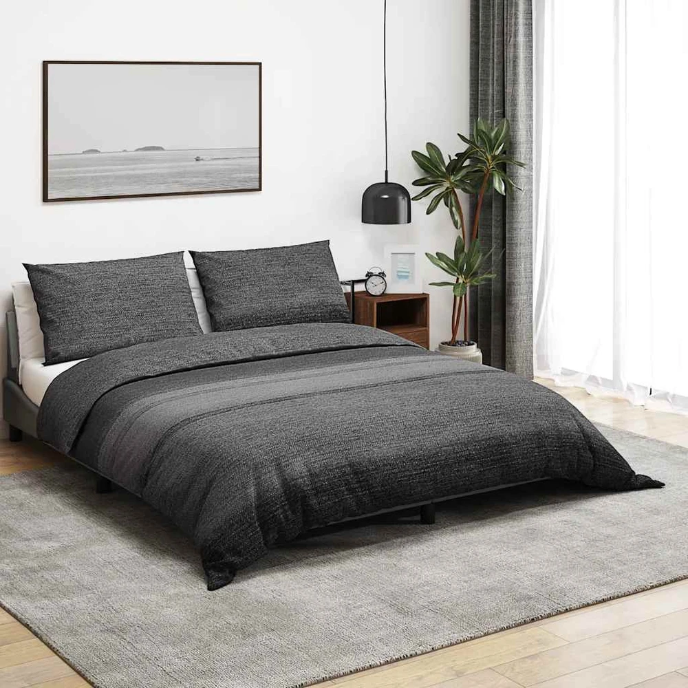 Patalynės komplektas, tamsiai pilkas, 260x240cm, medvilnė
