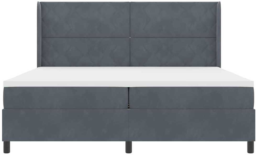 Kiemas lova su galvūgalio Tamsiai pilka 200 x 200 cm Aksomas