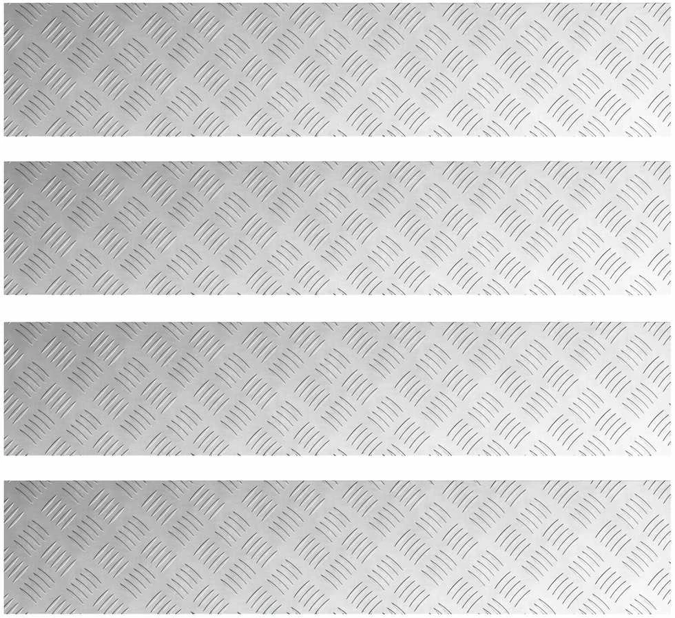Laiptų danga 4 vnt. 100 x 20 cm Sidabro Aliuminis Stačiakampio