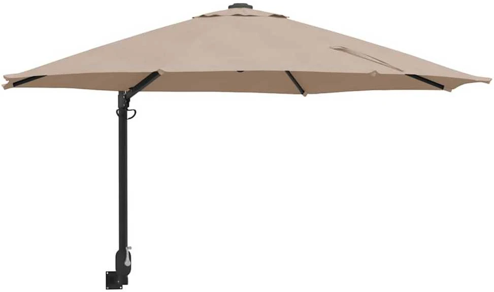 Sodo skėtis 248 x 248 x 148 cm Poliesteris ir plienas Taupe