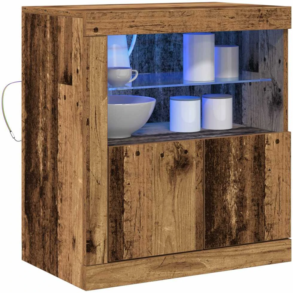 LED Bufetas Ruda 60,5 x 37 x 67 cm Apdirbta mediena