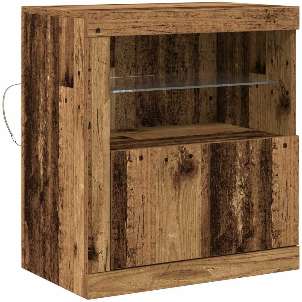 LED Bufetas Ruda 60,5 x 37 x 67 cm Apdirbta mediena