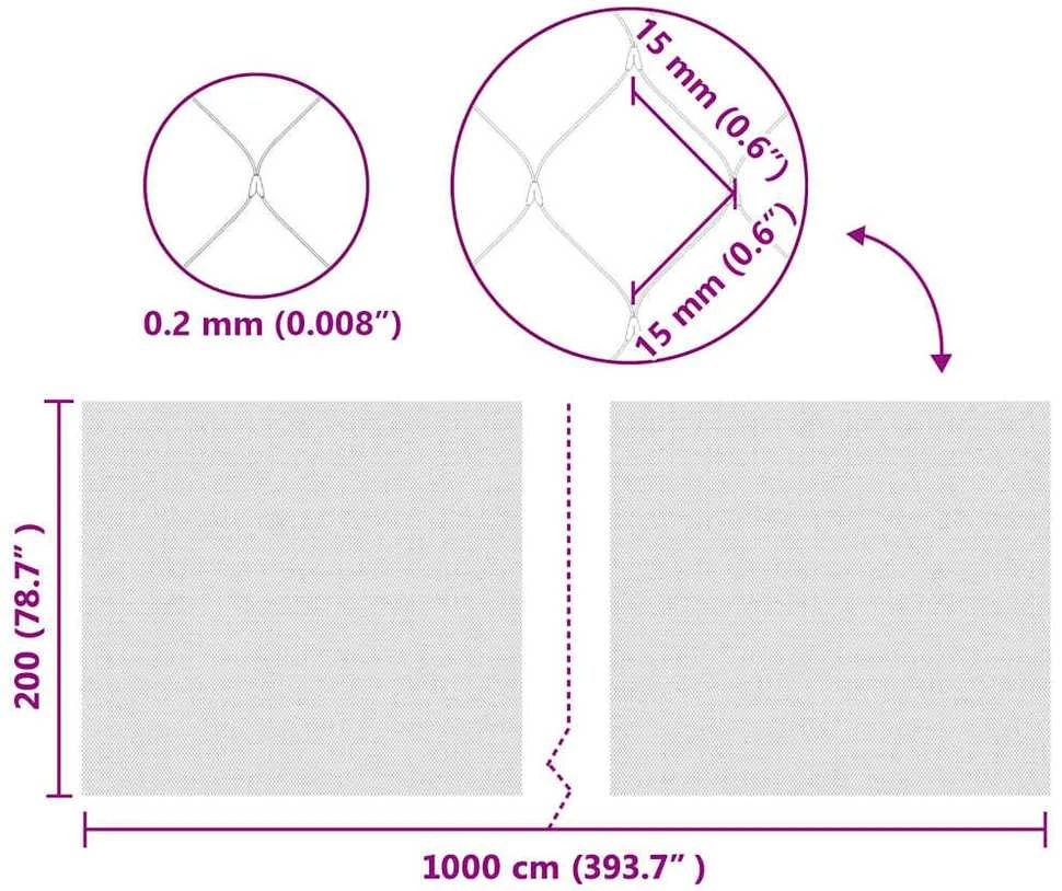 Paukščių apsaugos tinklas Žalia 2 x 10 m Polietilenas