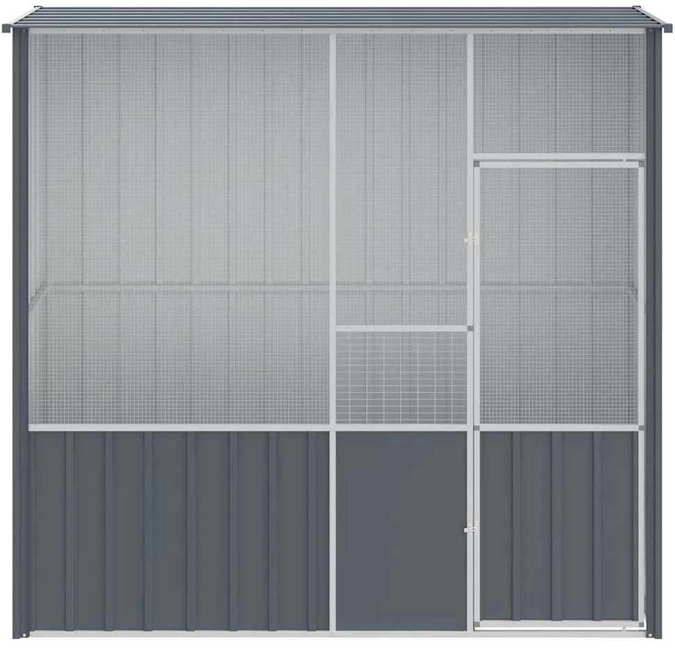 Paukščių narvas, antracito, 215x78x200cm, galvanizuotas plienas