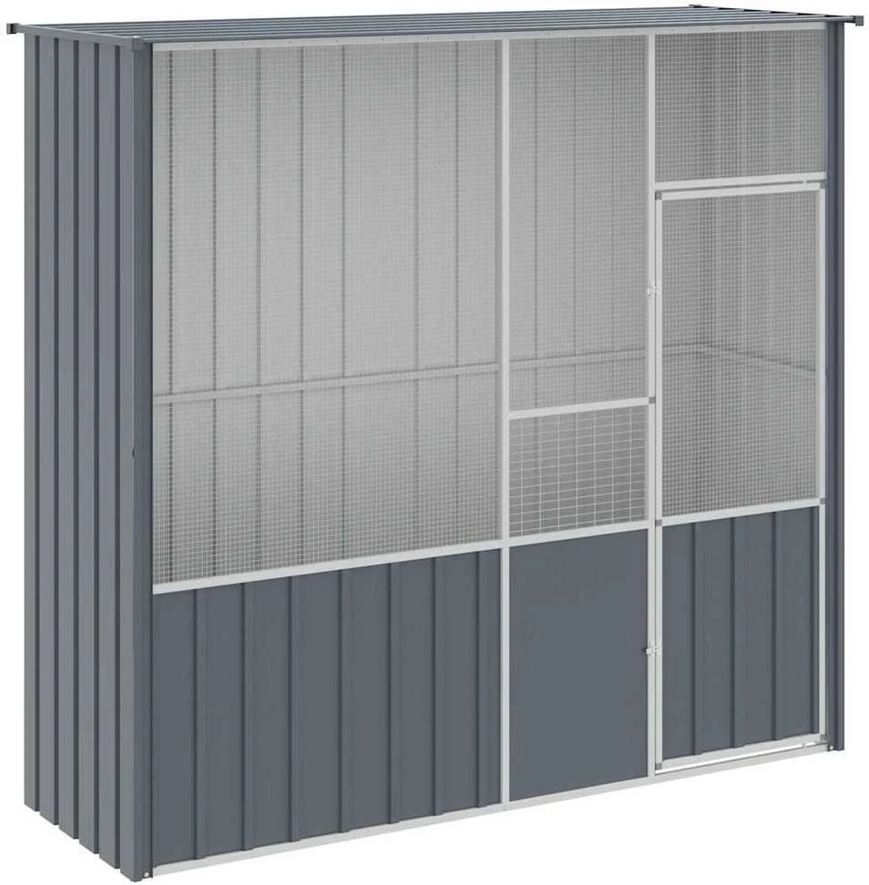 Paukščių narvas, antracito, 215x78x200cm, galvanizuotas plienas