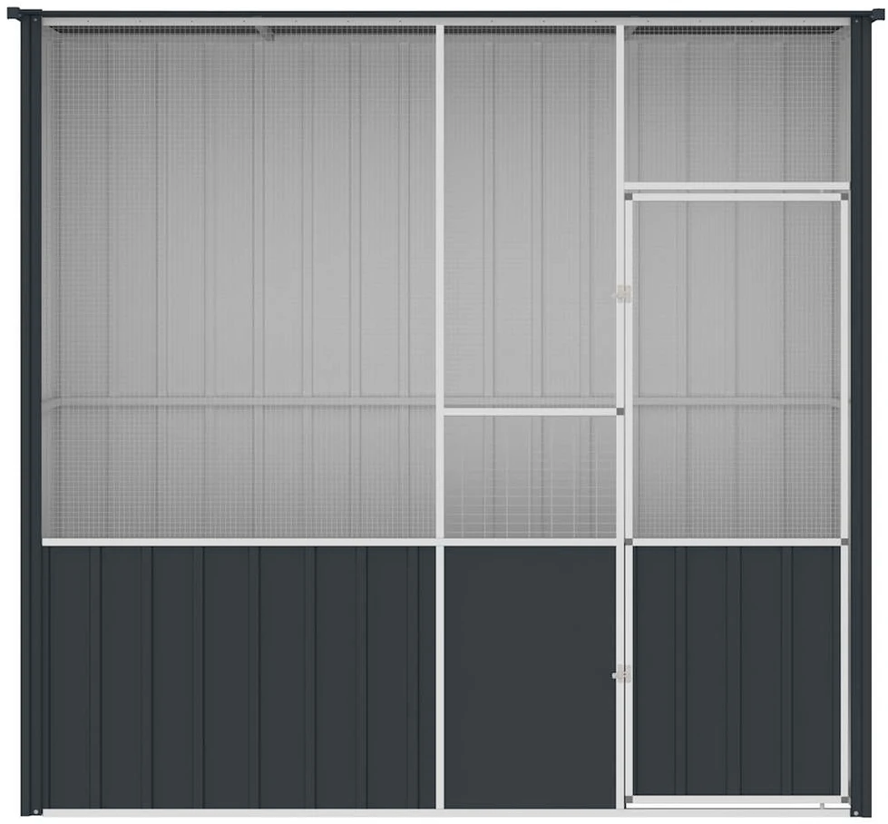 Paukščių narvas, antracito, 215x78x200cm, galvanizuotas plienas
