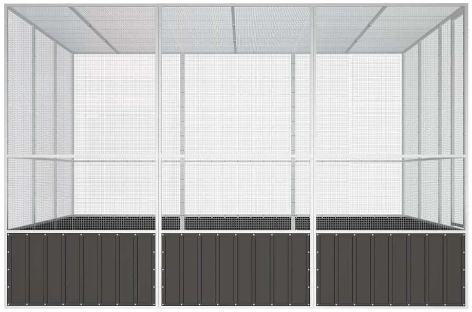 Paukščių narvas, antracito, 302,5x324,5x211,5cm, plienas