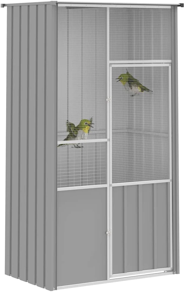 Paukščių narvas, pilkas, 115x78x200cm, galvanizuotas plienas