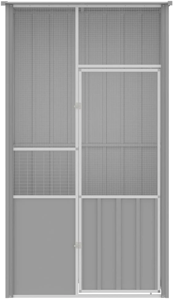 Paukščių narvas, pilkas, 115x78x200cm, galvanizuotas plienas