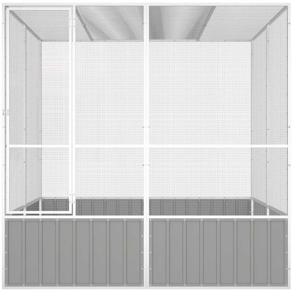 Paukščių narvas, pilkas, 213,5x217,5x211,5cm, plienas